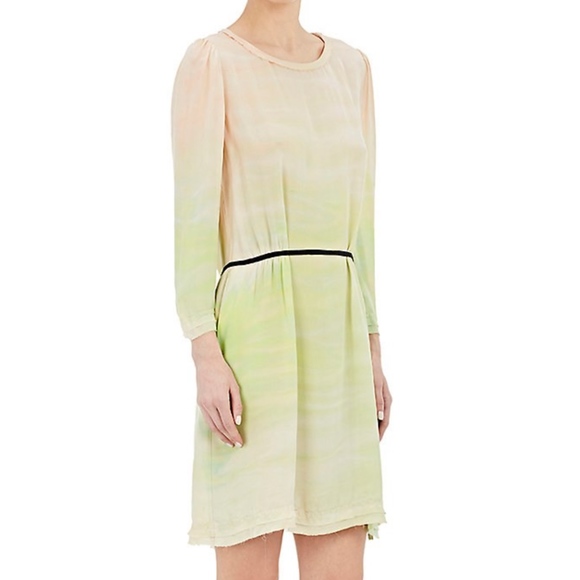 Raquel Allegra Silk Georgette Blush Tye-Dye Dress - Picture 1 of 4